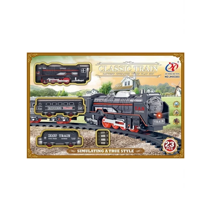 CTOYS 23 Parça Sesli ve Işıklı Klasik Seti 91 cm Yük Treni