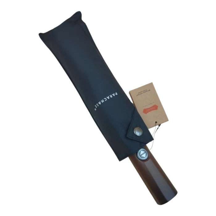 Parachase Ahşap Saplı Devrilme Önleyici 3 Kademeli Otomatik Şemsiye