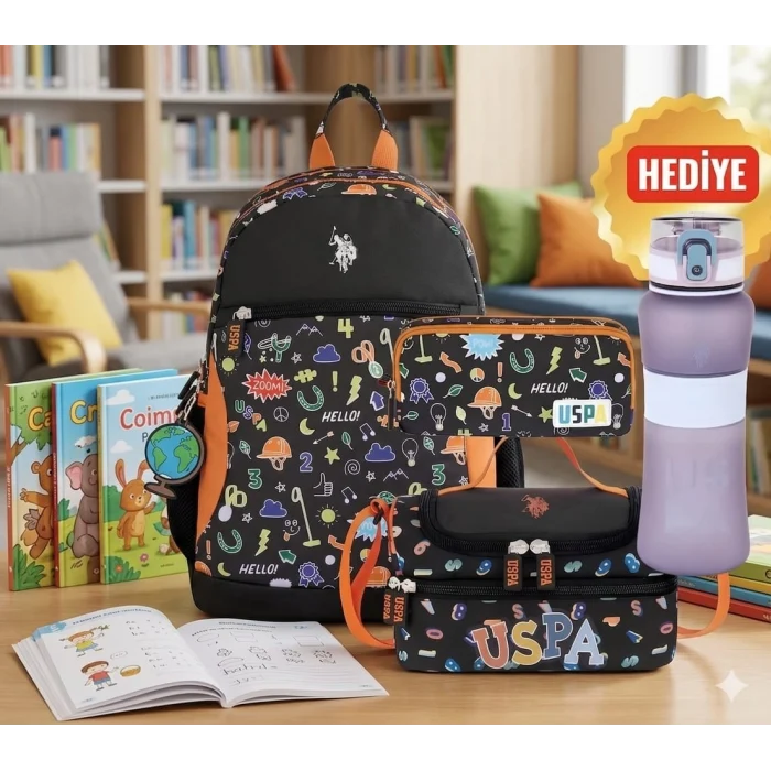 U.S. Polo Assn. İlkokul Sırt Çantası, Beslenme Çantası, Kalem Çantası