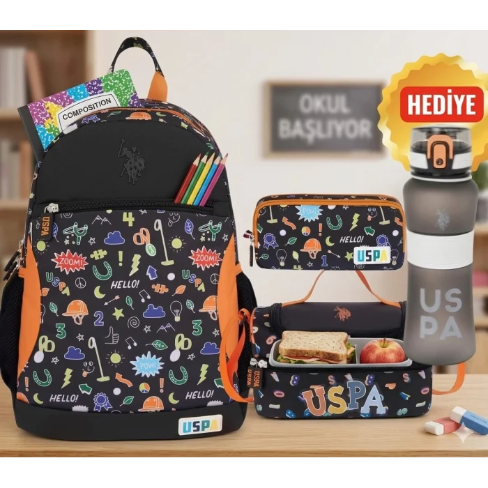 U.S. Polo Assn. İlkokul Sırt Çantası, Beslenme Çantası, Kalem Çantası