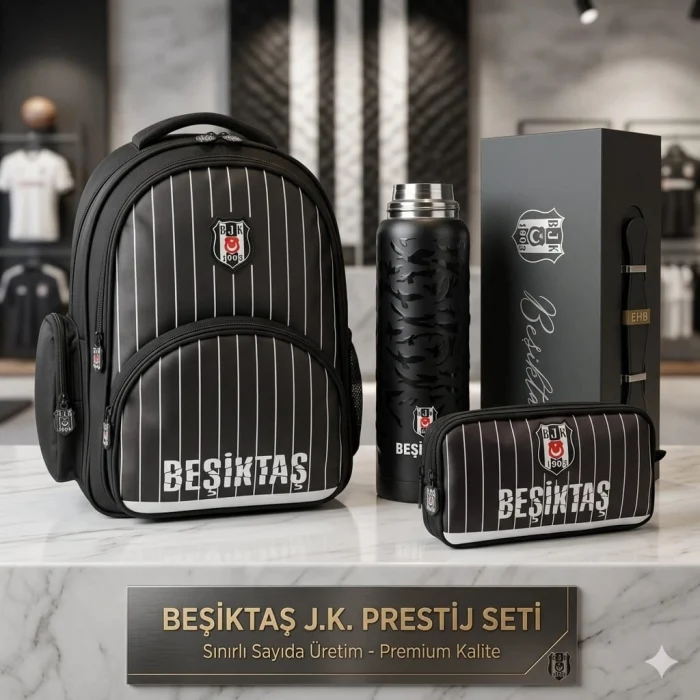 Beşiktaş Okul Sırt Çantası , Beşiktaş Lisanslı Kutulu Termos Matara Premium Set