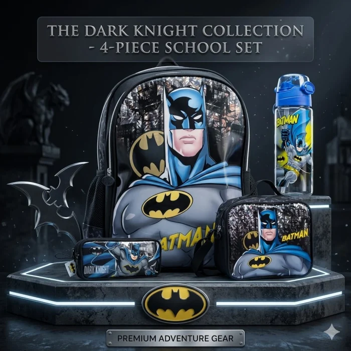 Batman Okul Çantası , Beslenme Çantası , Kalem Kutusu , Suluk&Matara Hediye