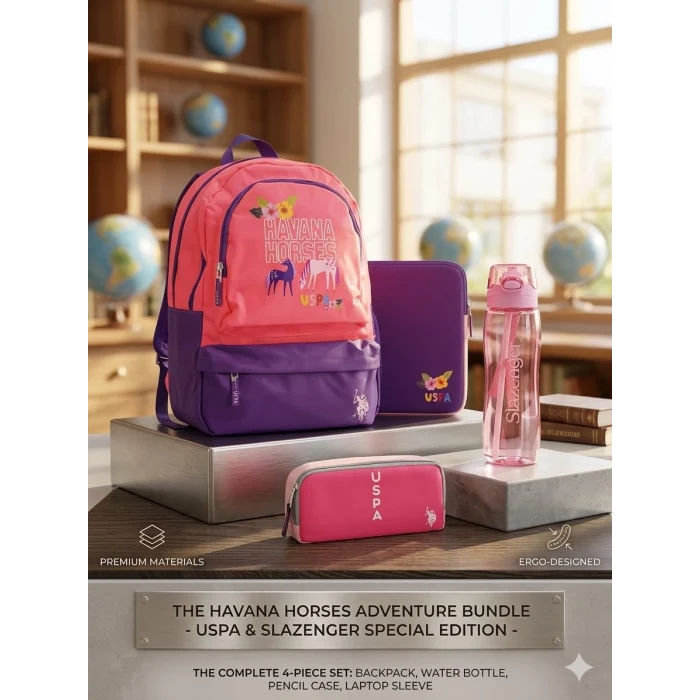 U.s. Polo Assn. Okul Sırt Çantası , U.S. Polo Assn. Kalem Çantası - Suluk & Matara Hediyeli