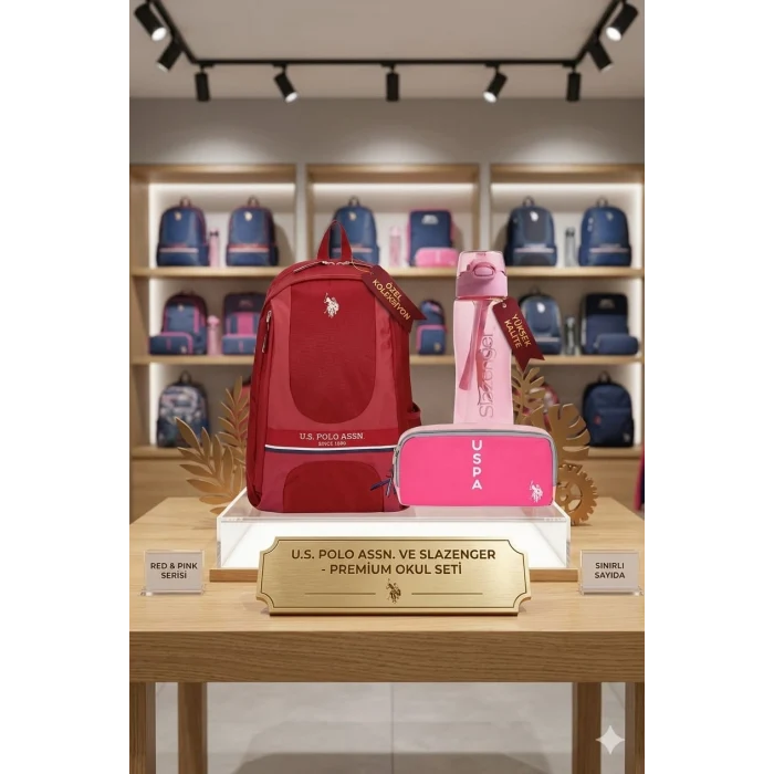 U.S.Polo Assn. Okul Sırt Çantası , Kalem Kutusu - Suluk&Matara Hediye