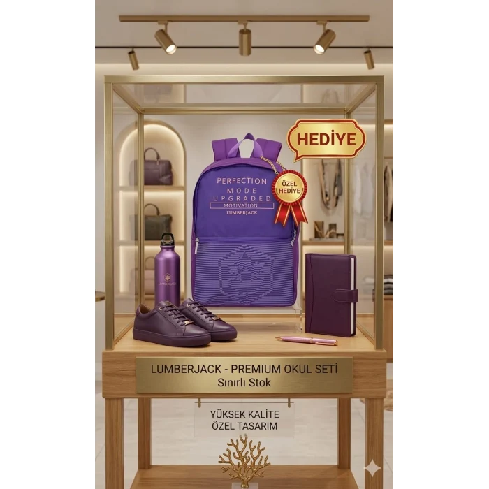 Lumberjack Sırt Çantası , Kalem Kutusu Seti , Suluk & Matara Hediye