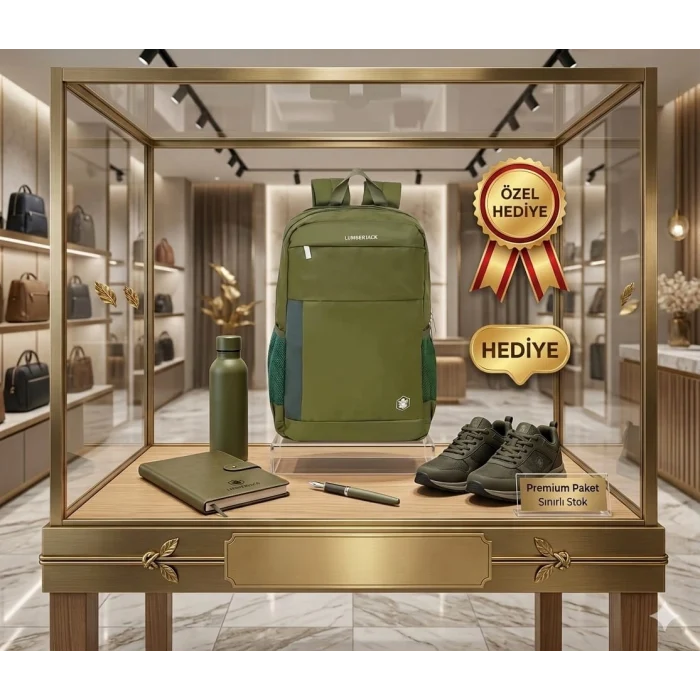 Lumberjack Sırt Çantası , Kalem Kutusu Seti , Suluk & Matara Hediye