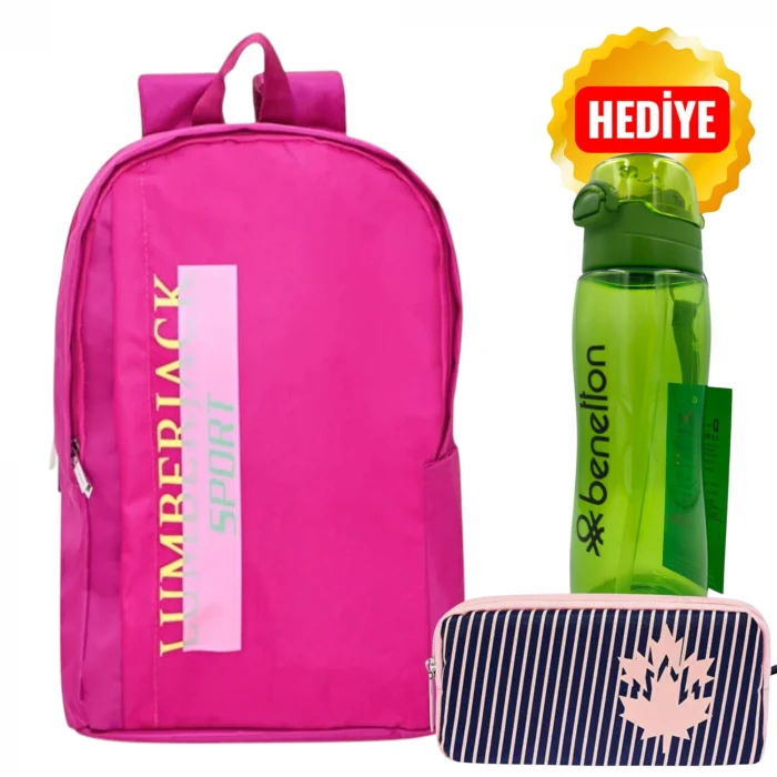 Lumberjack Sırt Çantası , Kalem Kutusu Seti , Suluk & Matara Hediye