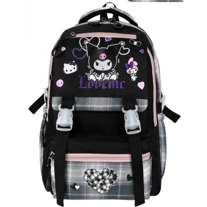 MASTER PACK Okul Çantası , Beslenme Çantası , Kalemlik , Kuromi Anahtarlık , Kuromi Silgi , Matara Hediye