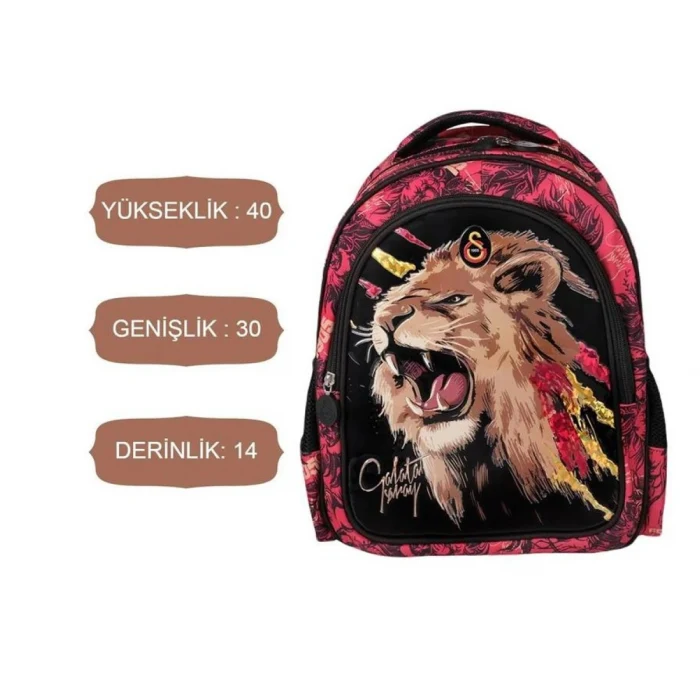 Galatasaray Kükreyen Arslan Okul Çantası, Çift Gözlü Kalem Çantası, Özel Kutusunda Termos Matara Set