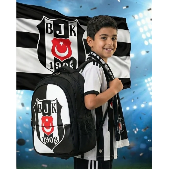 Beşiktaş Lisanslı Okul Çantası , Kalem Çantası - Özel Kutusunda Termos Matara Premium Set