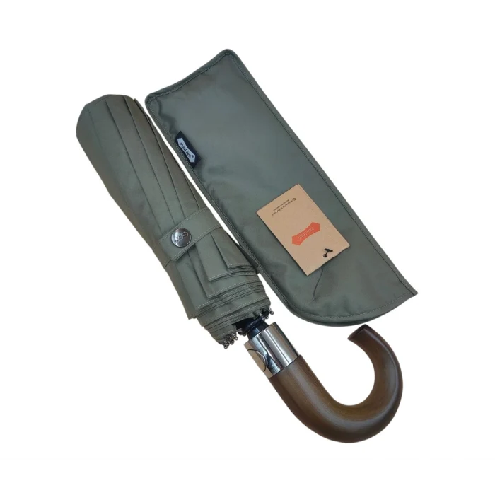 Parachase Ahşap Baston Saplı Tam Otomatik Şemsiye - Kılıf Hediyeli