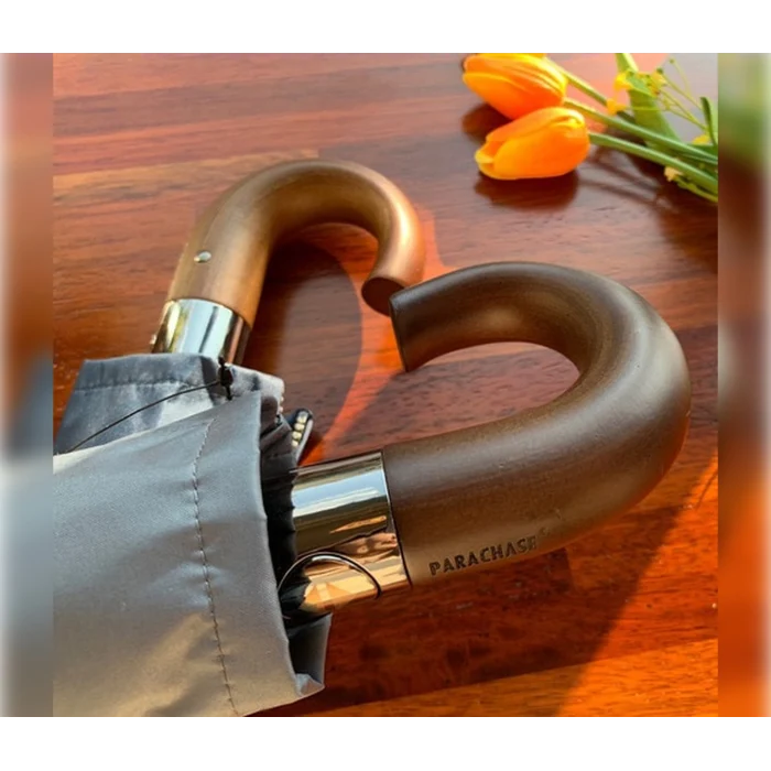 Parachase Ahşap Baston Saplı Tam Otomatik Şemsiye - Kılıf Hediyeli