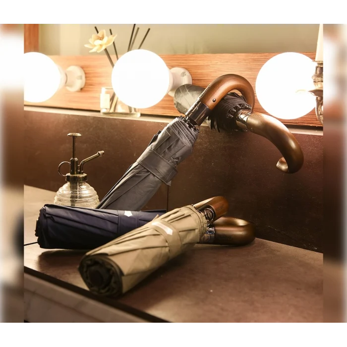 Parachase Ahşap Baston Saplı Tam Otomatik Şemsiye - Kılıf Hediyeli