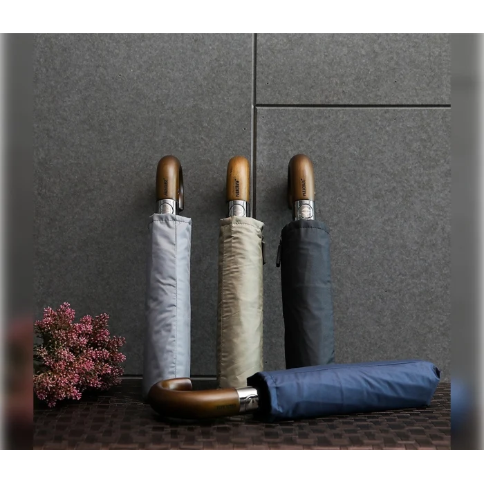 Parachase Ahşap Baston Saplı Tam Otomatik Şemsiye - Kılıf Hediyeli