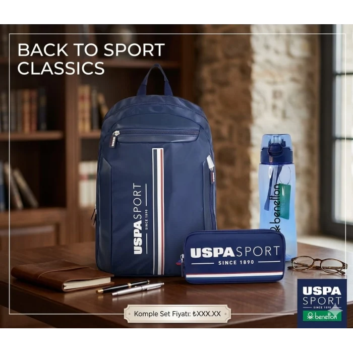 U.s. Polo Assn. Sırt Çantası , U.S. Polo Assn. Kalem Çantası - Suluk & Matara Hediyeli