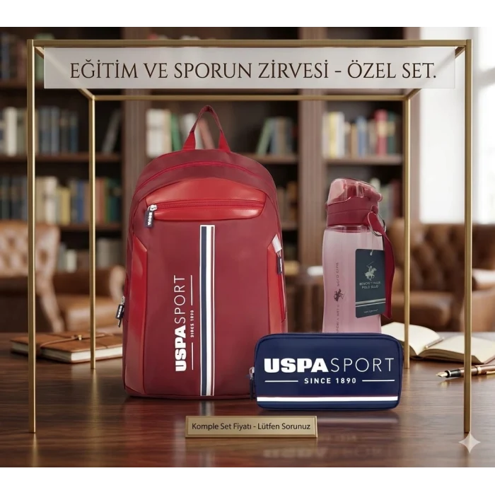 U.s. Polo Assn. Sırt Çantası , U.S. Polo Assn. Kalem Çantası - Suluk & Matara Hediyeli