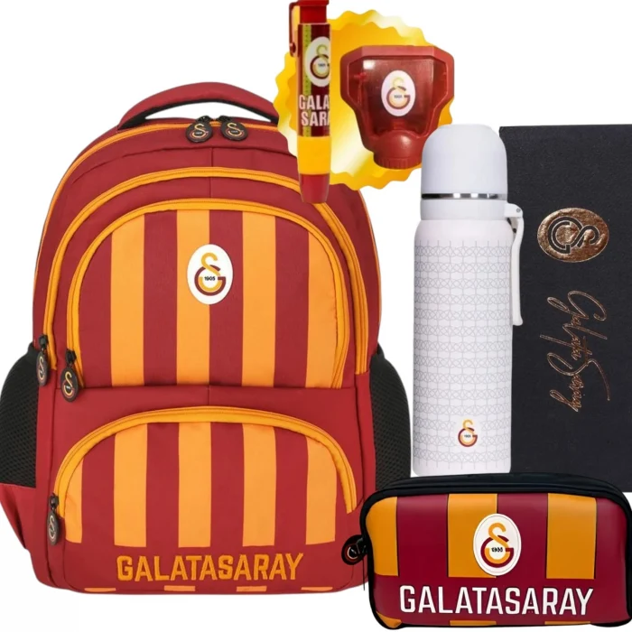 Galatasaray Okul Çantası , Kalem Çantası - Çelik Termos Matara Set