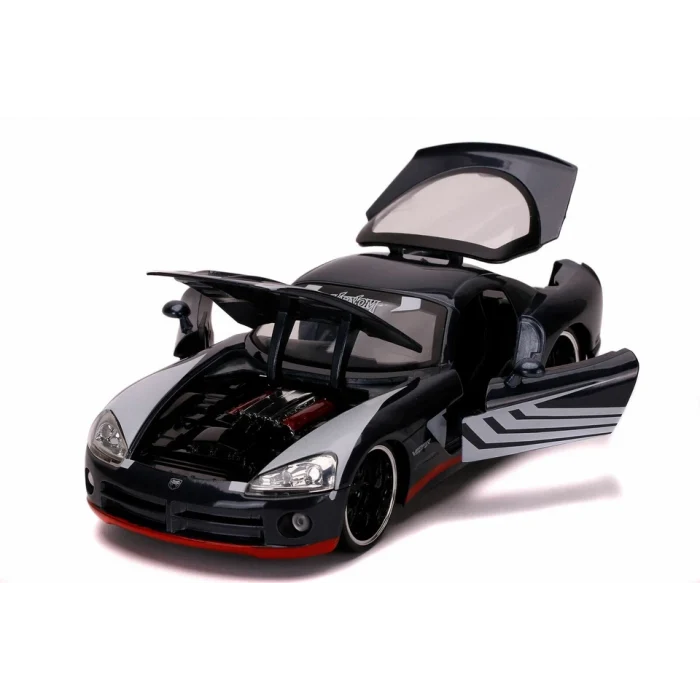 Marvel Spider-Man 2008 Dodge Viper SRT 10, Venom figürüyle birlikte, Jada Diecast 8 1:24 ölçekli