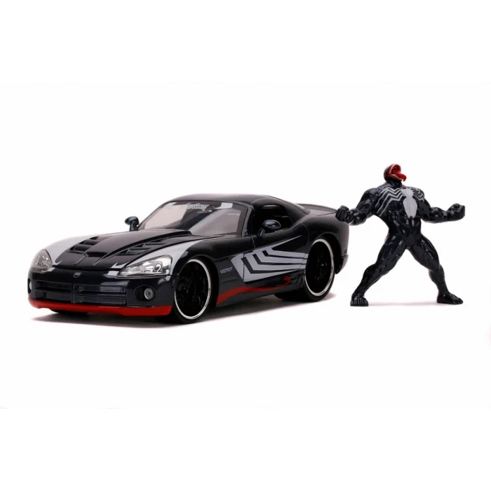 Marvel Spider-Man 2008 Dodge Viper SRT 10, Venom figürüyle birlikte, Jada Diecast 8 1:24 ölçekli