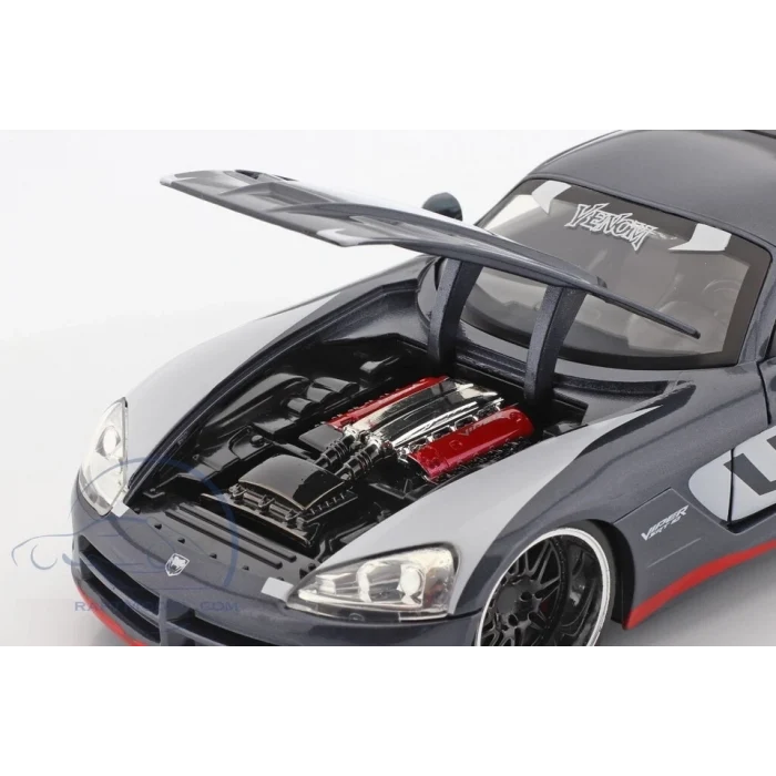 Marvel Spider-Man 2008 Dodge Viper SRT 10, Venom figürüyle birlikte, Jada Diecast 8 1:24 ölçekli