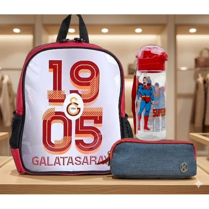 Galatasaray Anaokulu Çantası , Kalem Kutusu - Lisanslı Suluk Matara Hediye