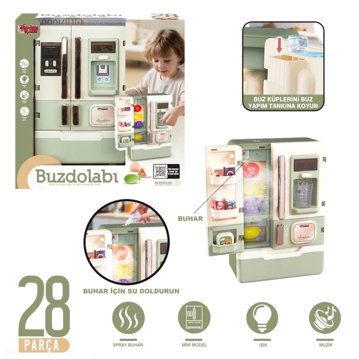 Vardem Işıklı ve Müzikli Buhar Çıkaran 28 Parça Aksesuarlı Buzdolabı
