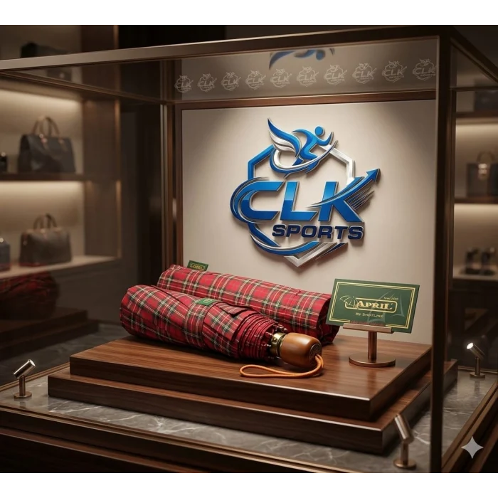 April Manuel Special Kumaş Ekose Bayan Şemsiye - 10 Telli