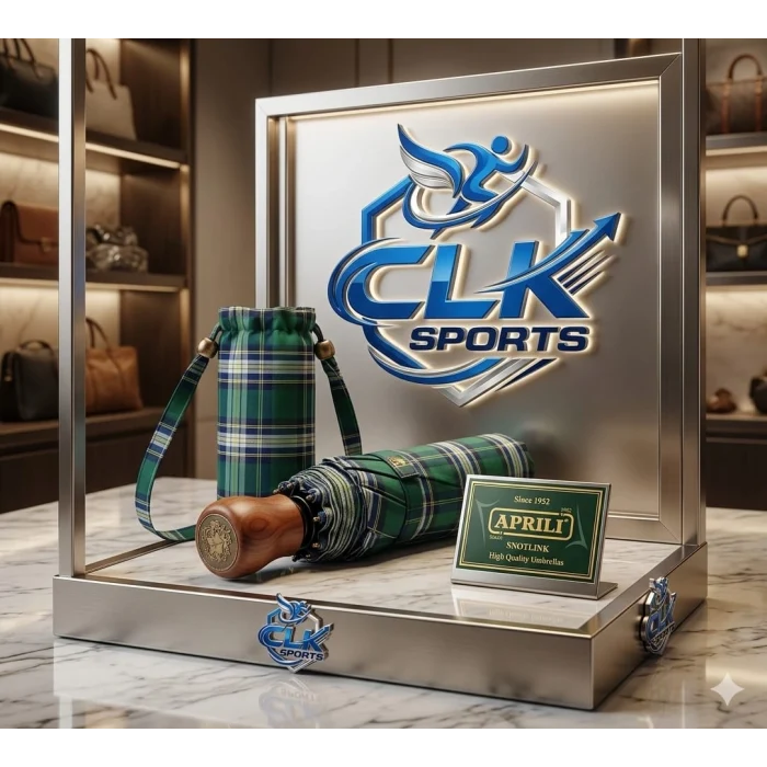 April Manuel Special Kumaş Ekose Bayan Şemsiye - 10 Telli