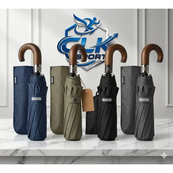 Parachase Ahşap Baston Saplı Tam Otomatik Şemsiye - Kılıf Hediyeli