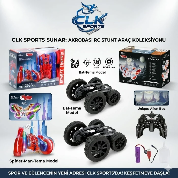 Vardem Uzaktan Kumandalı Full Fonksiyon 2.4 Şarjlı Buhar Atan Akrobat Araba