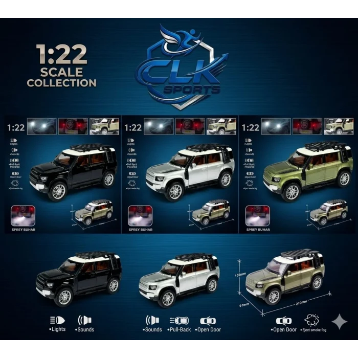 Vardem Jeep - Sesli , Işıklı , Buharlı 1:22 Die Cast - Hediyelik