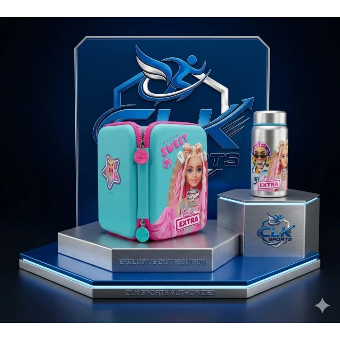 Barbie Büyük Kalem Çantası , Barbie Alüminyum Suluk & Matara 500 ML