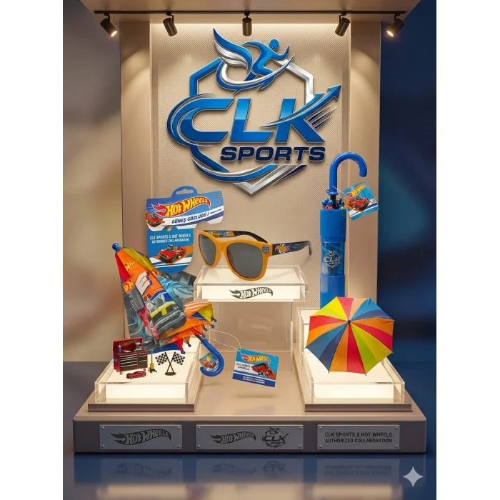 Hot Wheels Lisanslı Erkek Çocuk Şemsiyesi + Hot Wheels Lisanslı Gözlük İkili Set
