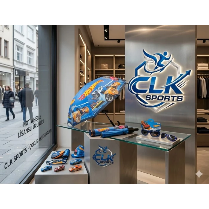 Hot Wheels Lisanslı Erkek Çocuk Şemsiyesi + Hot Wheels Lisanslı Gözlük İkili Set