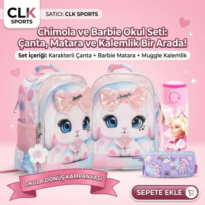Chimola Kolej Anaokulu Sırt Çantası , Kalem Kutusu , Suluk & Matara