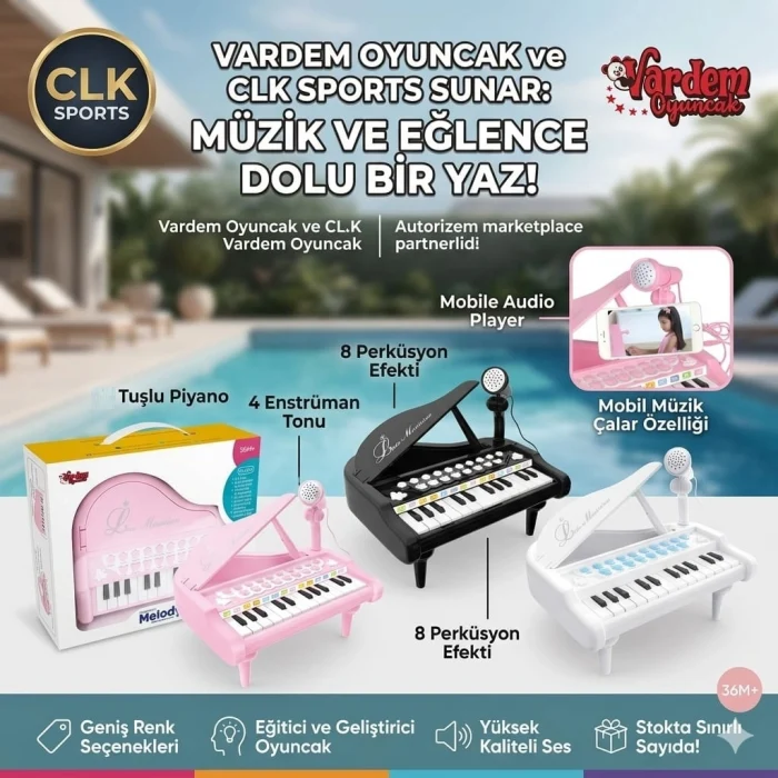 Vardem Mini Piyano (31 Tuşlu , MP3 Ve Mikrofonlu )