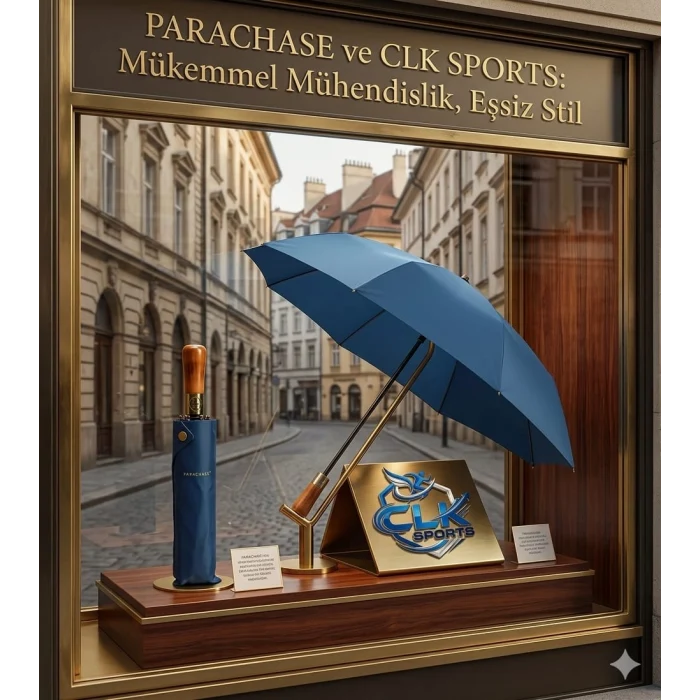 Parachase Premium Ahşap Saplı Otomatik Şemsiye - Çıtçıt Kılıflı