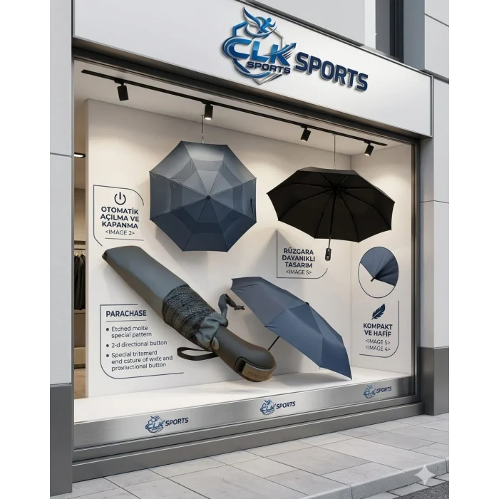 Parachase Aerodinamik Saplı Tam Otomatik Çift Katmanlı Şemsiye