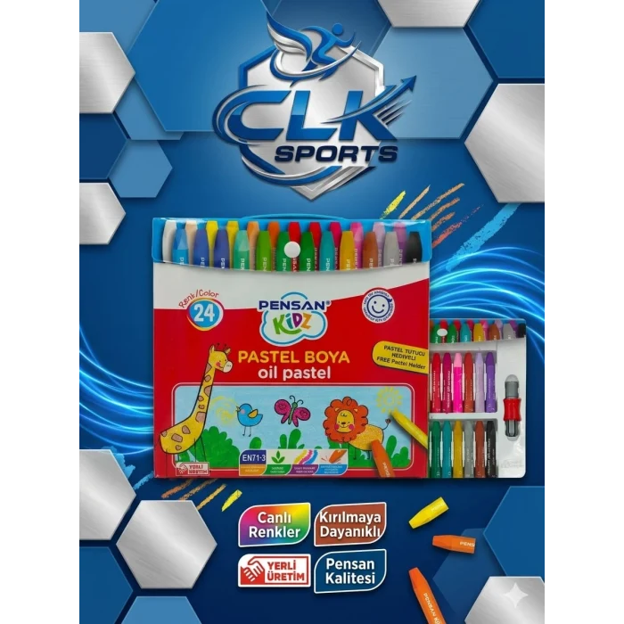 Pensan Kidz 24 Renk Pastel Boya - Çantalı