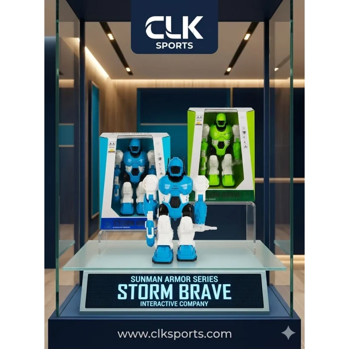 Sunman Sesli ve Işıklı Robot , Storm Brave Yürüme Fonksiyonlu 25 cm - Mavi