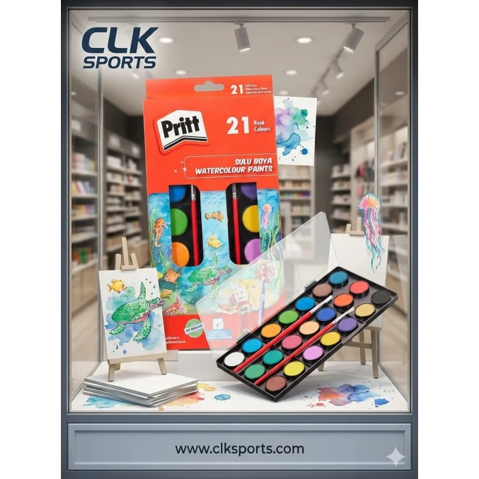 Pritt 21 Renk Sulu Boya - 2 adet fırça Hediyeli