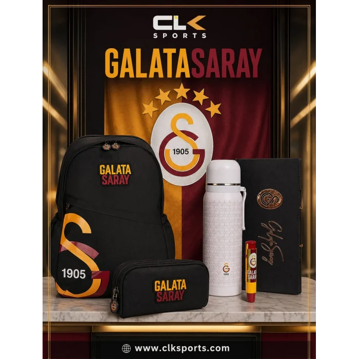 Galatasaray Okul Sırt Çantası - Galatasaray Lisanslı Çift Katlı Çelik Termos Matara Set