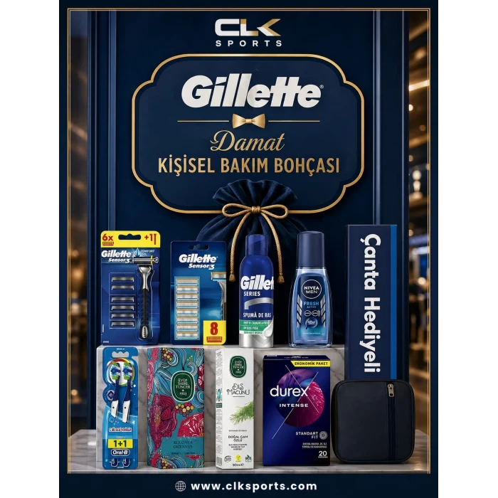 Gillette Vegan Deri Çantalı Premium Set - Düğün Kişisel Bakım Bohçası
