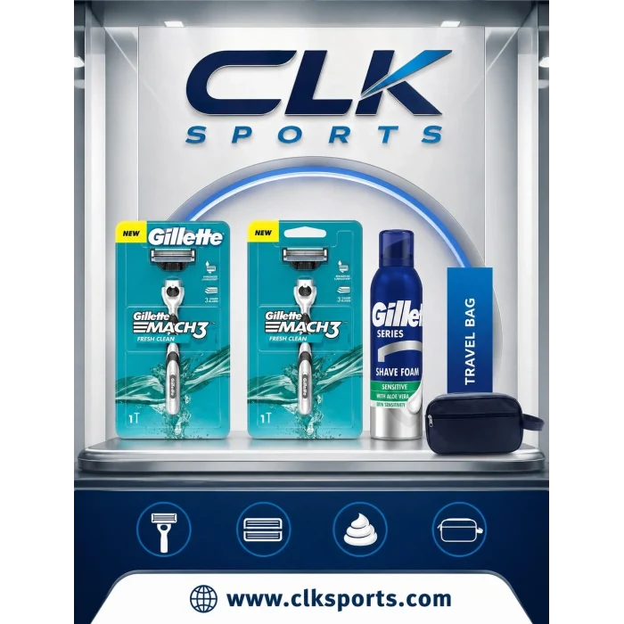 Gillette Mach3 Tıraş Makinesi 2li + Tıraş Köpüğü + Seyahat Çantası