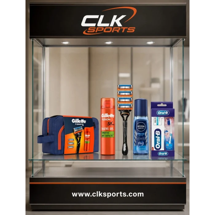 Gillette Fusion 4Up Tıraş Makinesi + Jel + Nivea Deodorant + Diş Macunu + Diş Fırçası + Çanta