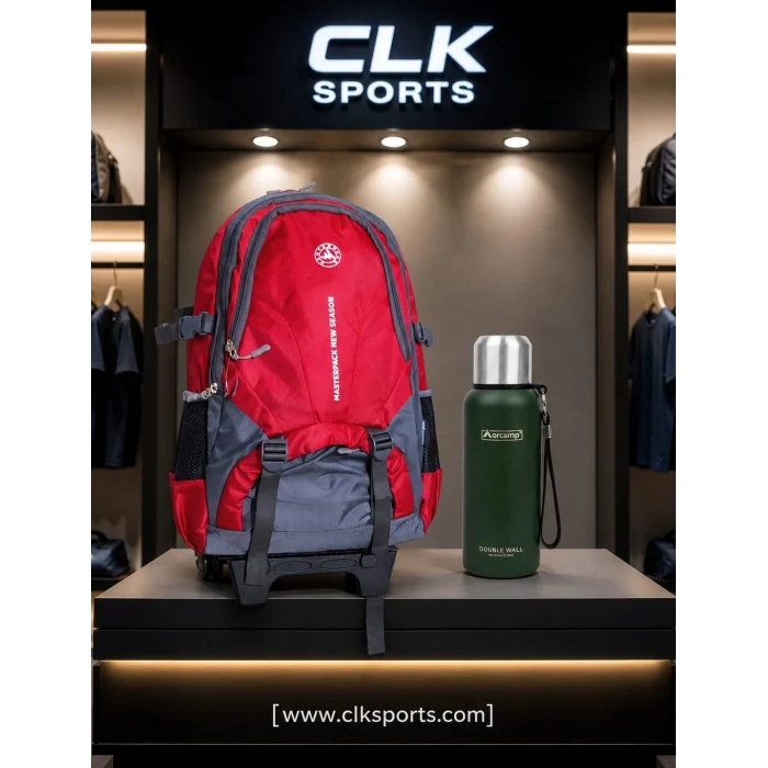 Master Pack Çekçekli Tekerlekli Dağcı , Seyahat , Sırt Çantası , Lüx Laptop Bölmeli  - Orcamp 500 ml Termos