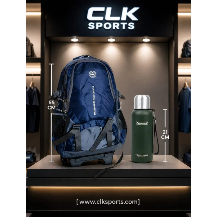 Master Pack Çekçekli Tekerlekli Dağcı , Seyahat , Sırt Çantası , Lüx Laptop Bölmeli  - Orcamp 500 ml Termos