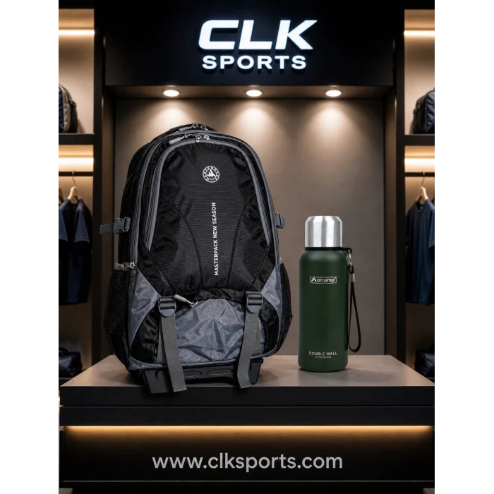 Master Pack Çekçekli Tekerlekli Dağcı , Seyahat , Sırt Çantası , Lüx Laptop Bölmeli  - Orcamp 500 ml Termos