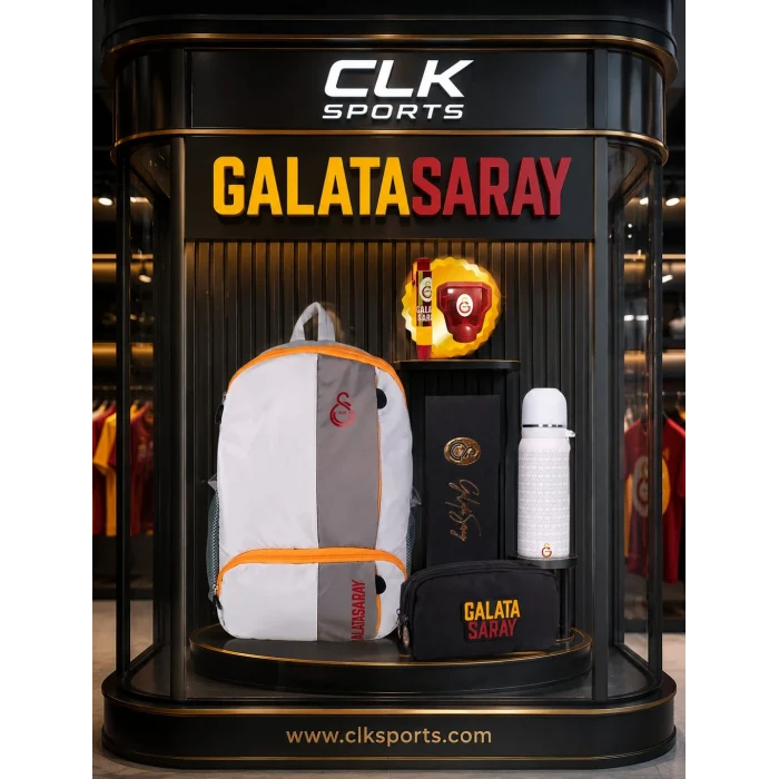 Galatasaray Lisanslı Okul Çantası , Çift Gözlü Kalem Çantası - Çelik Matara Hediye