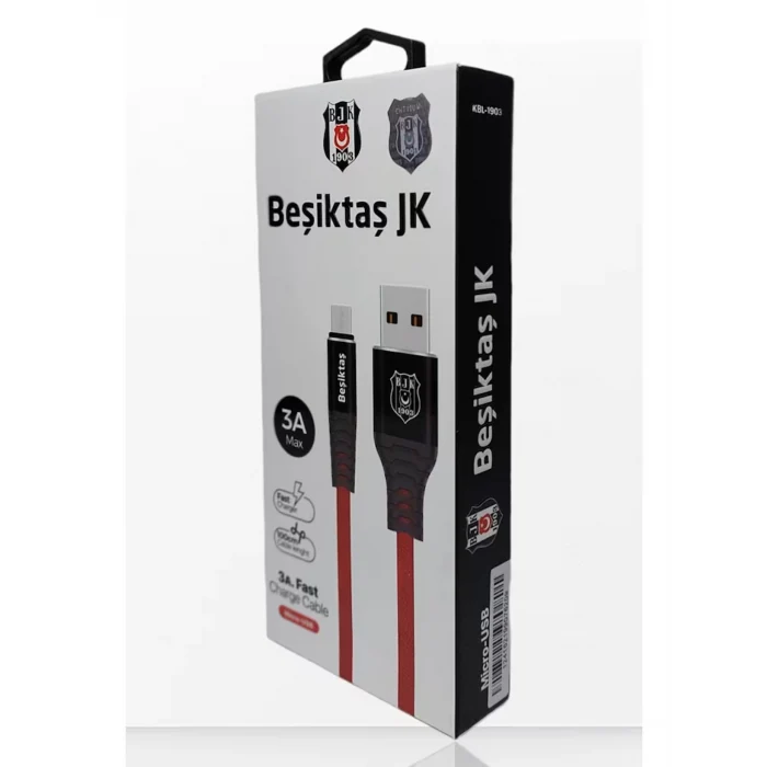 Beşiktaş Data+Şarj Kablo 3A - Mıcro Usb